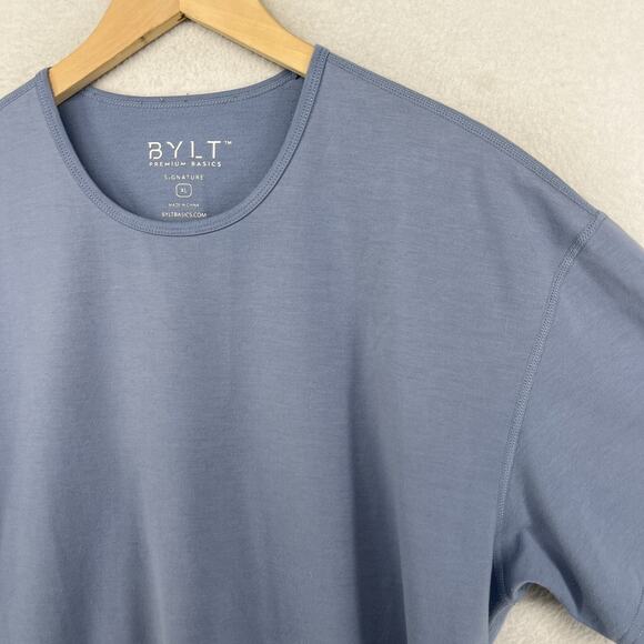 BYLT Shirt Mens XL Drop Cut Signature Premium Basics Short Sleeve S/S Atlantic - Picture 5 of 14